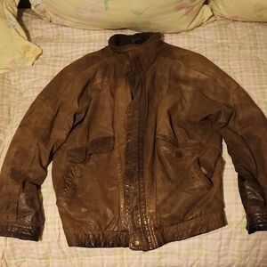 Men's Classic Brown Leather Field Jacket
